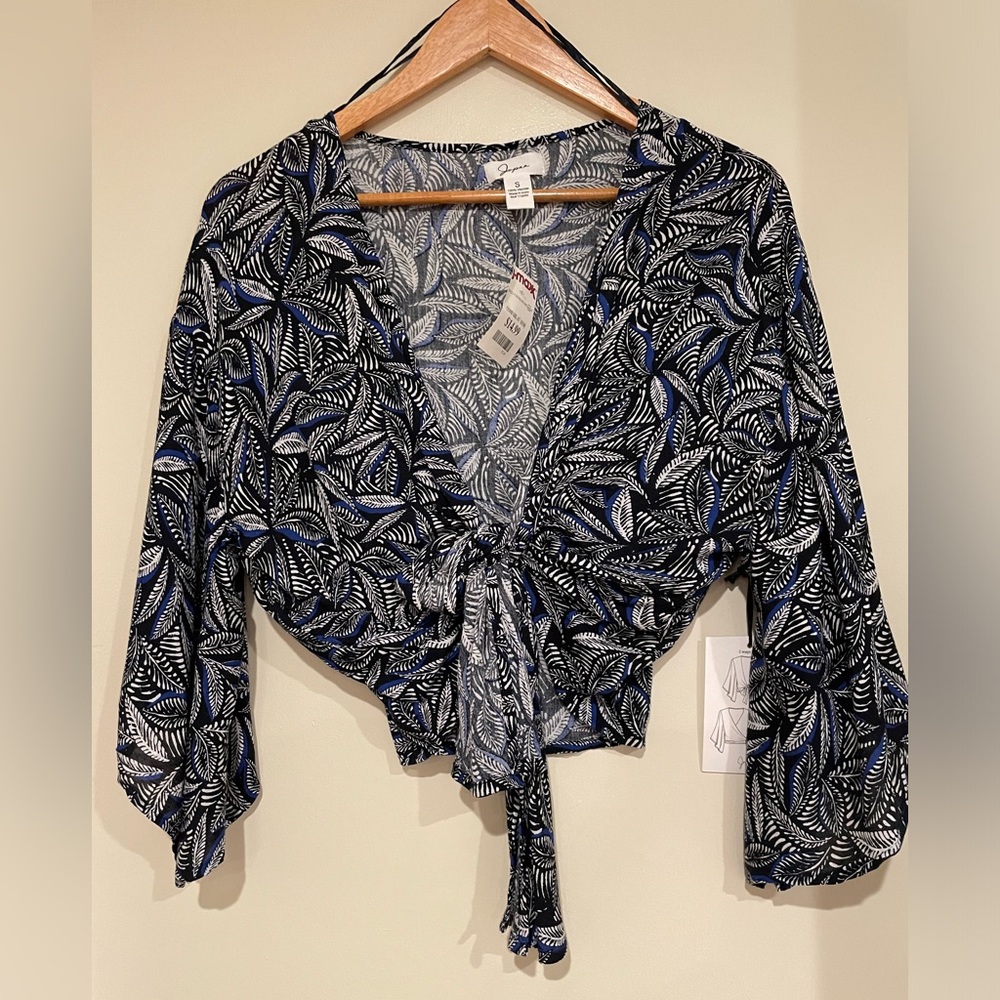 Tropical Blue Tie Top size small